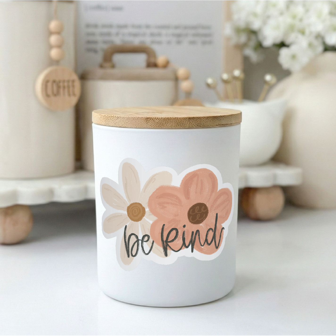 Be Kind Floral Candle – Inspirational Gift | 12oz. Jar