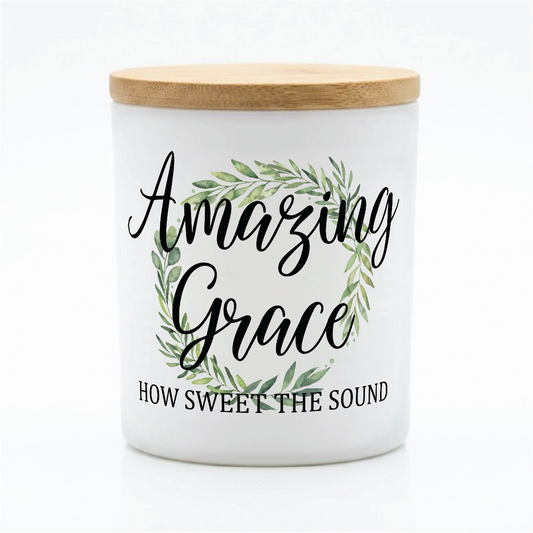 Amazing Grace Faith Inspirational Gift Candle | 12 oz Jar