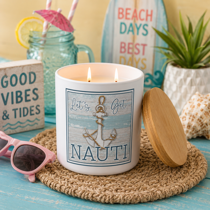 Funny Nautical Beach Candle Gift | 12 oz Jar