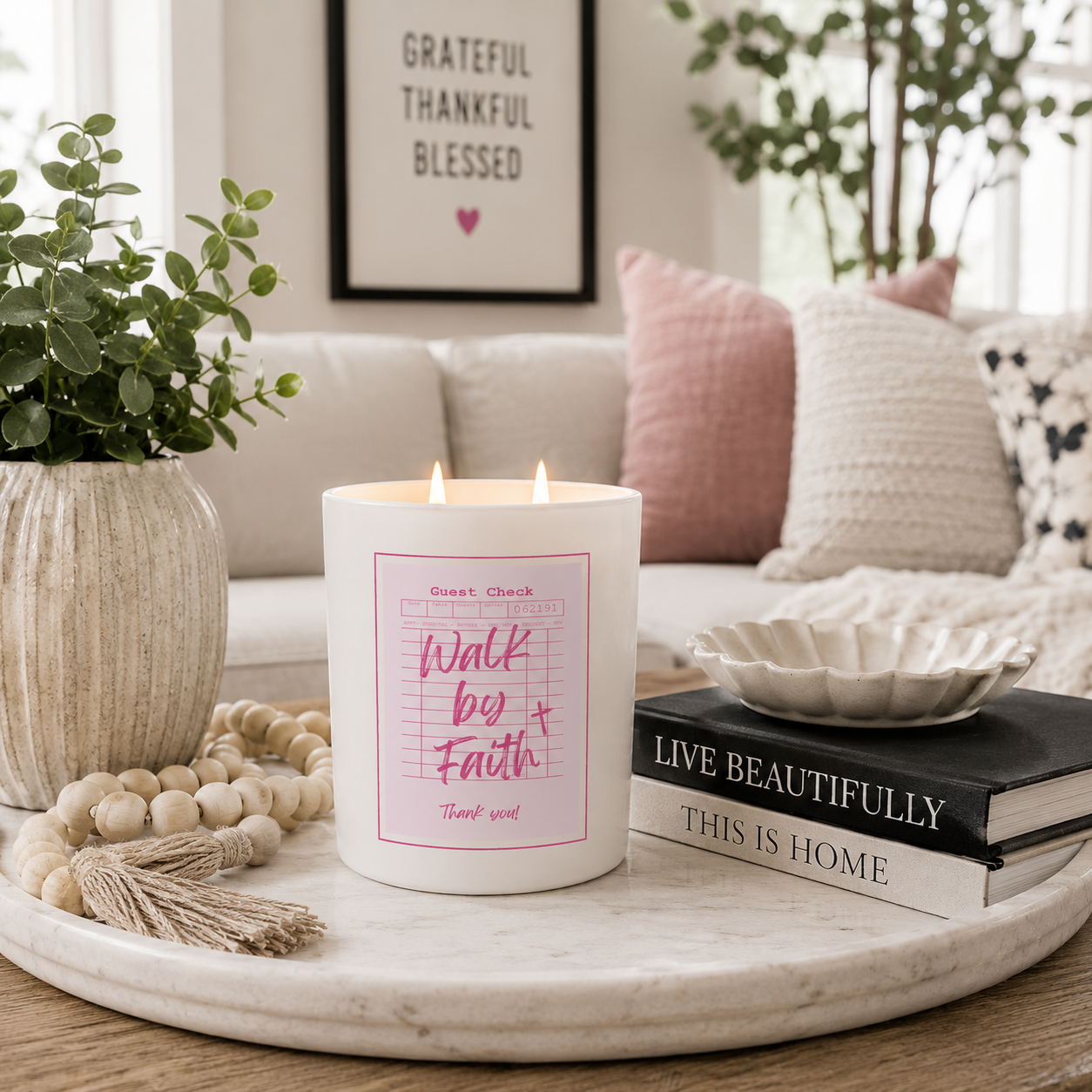 Guest Check Series Walk by Faith Candle | 12 oz Jar