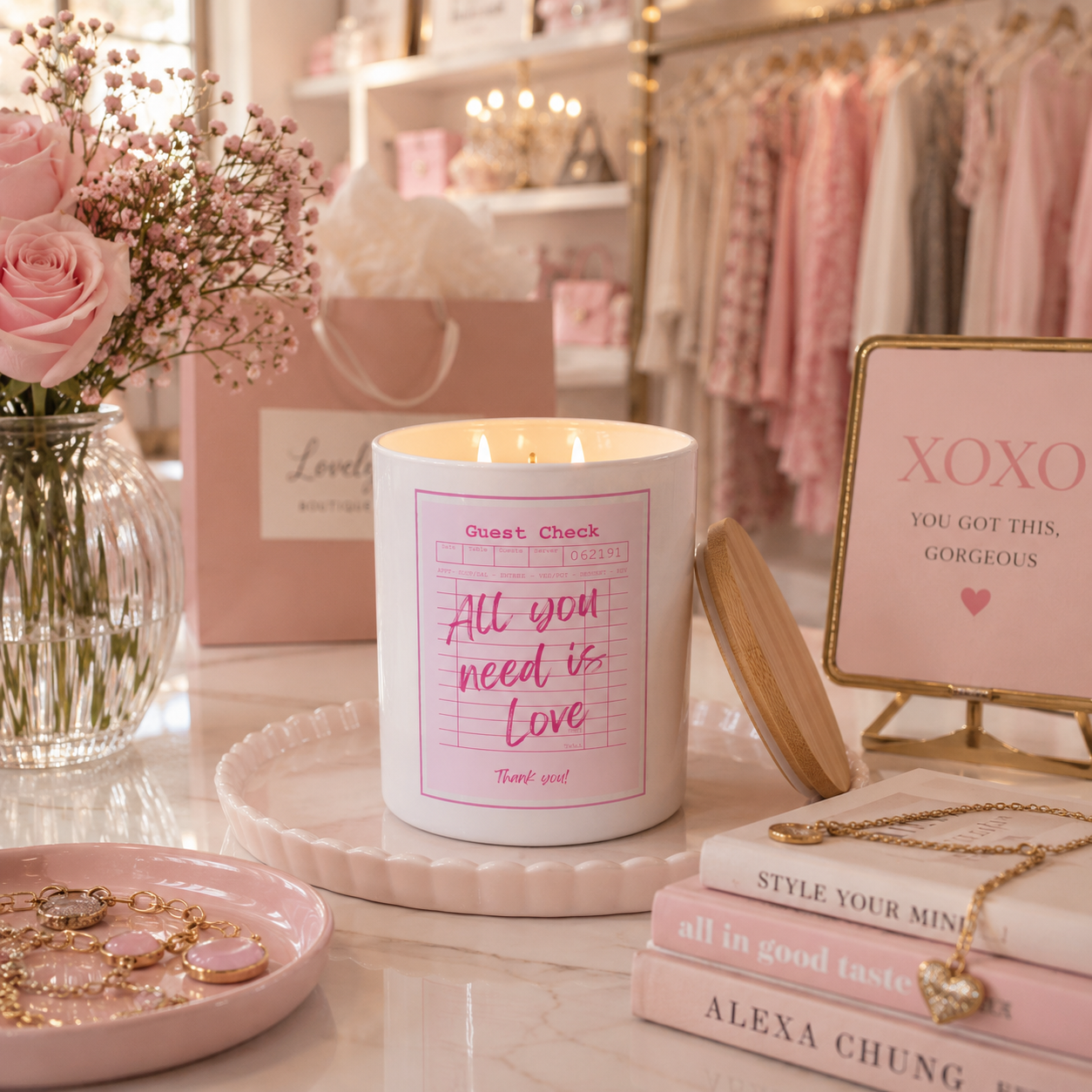 Guest Check Series All You Need Is Love Candle | 12 oz Jar