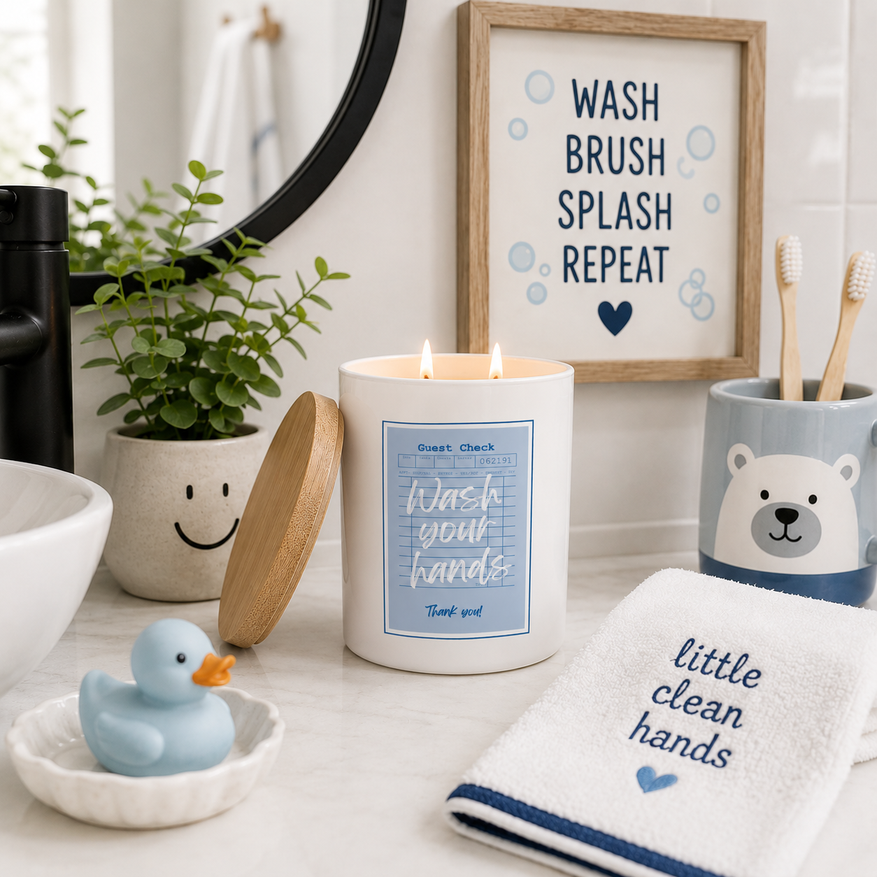 Guest Check Series Wash Your Hands Candle | 12 oz Jar