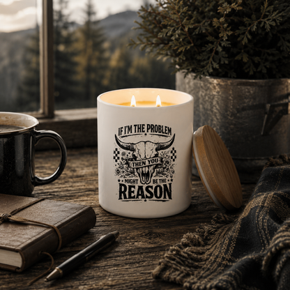 Western Skull Quote Candle | 12 oz Jar