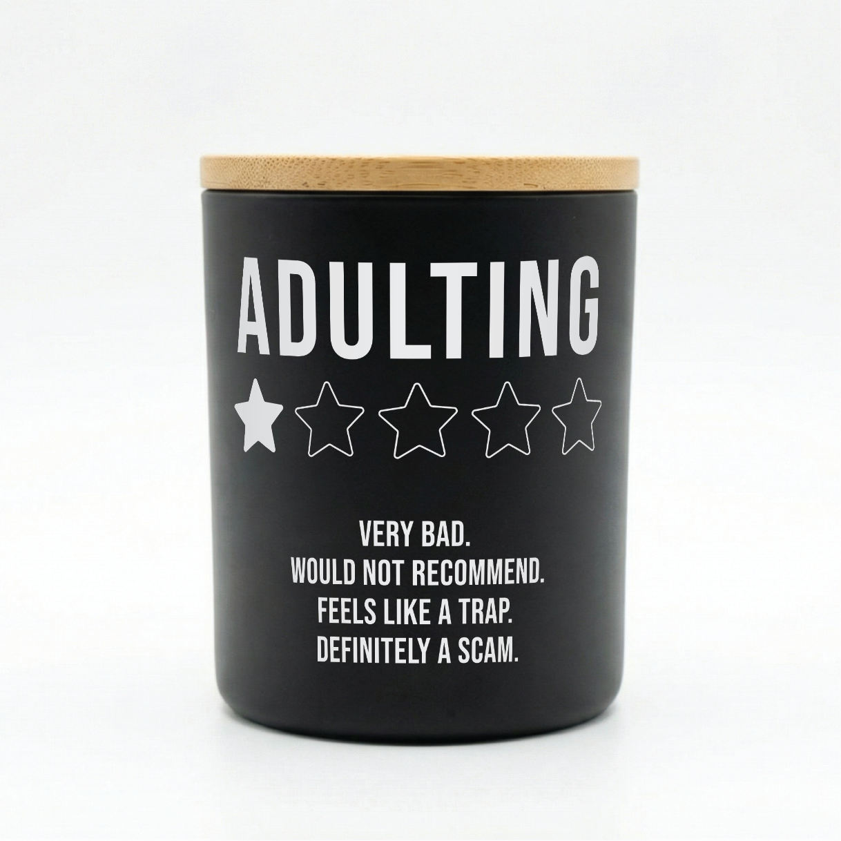 Adulting" Candle – Funny Minimalist Gift |12oz. Jar