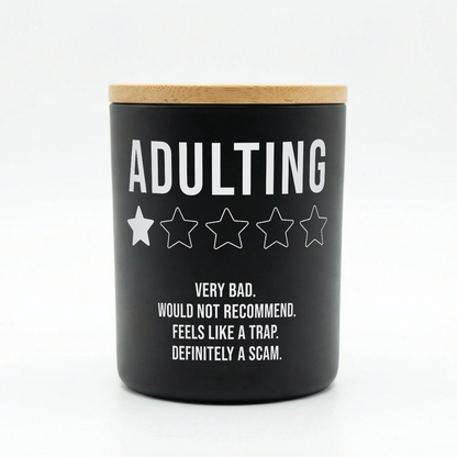 Adulting" Candle – Funny Minimalist Gift |12oz. Jar