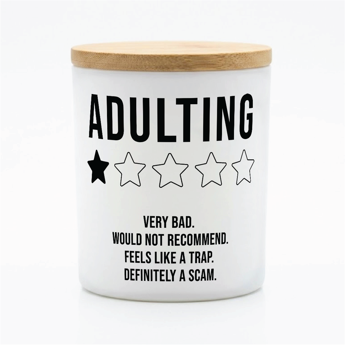 Adulting" Candle – Funny Minimalist Gift |12oz. Jar