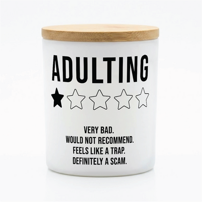 Adulting" Candle – Funny Minimalist Gift |12oz. Jar