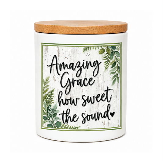 Amazing Grace Hymn Candle | 12 oz Jar