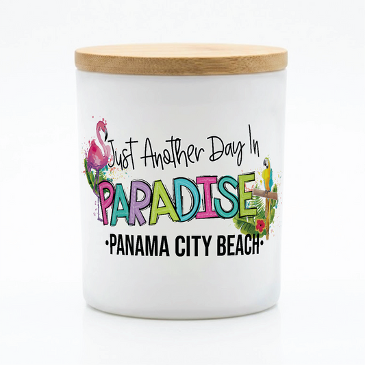 Colorful Beach Paradise Vacation Candle Gift | 12 oz Jar
