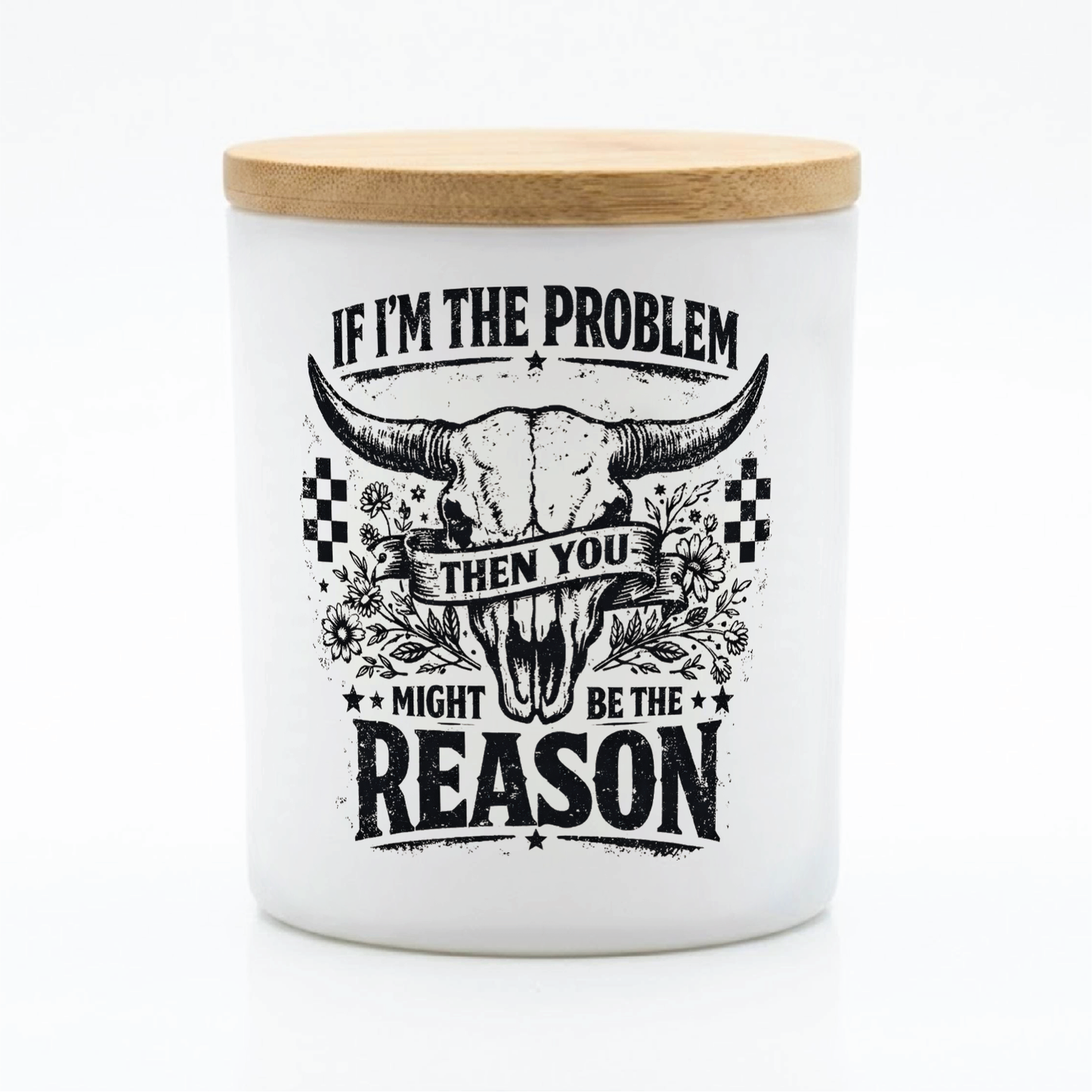 Western Skull Quote Candle | 12 oz Jar