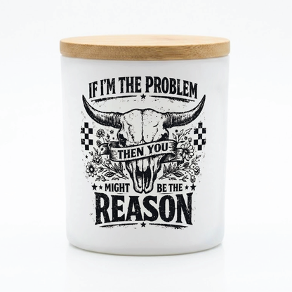 Western Skull Quote Candle | 12 oz Jar