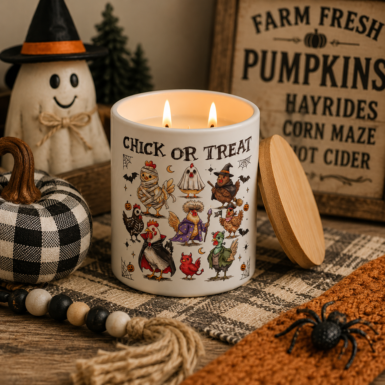Chick or Treat Halloween Candle | 12 oz Jar