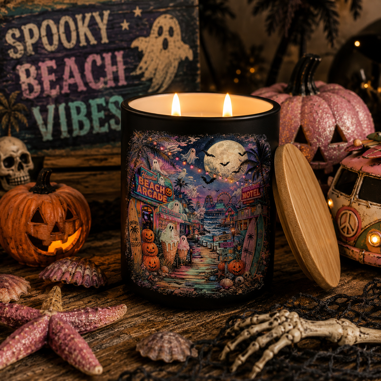Haunted Beach Arcade Candle | 12 oz Jar