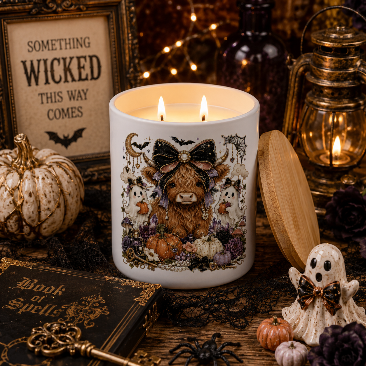 Highland Cow Halloween Candle | 12 oz Jar