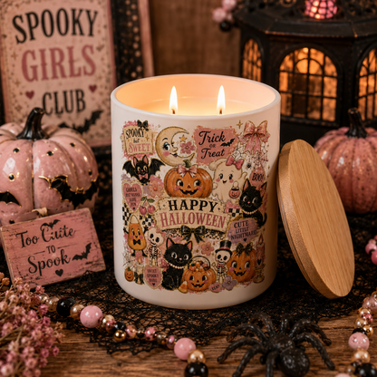 Happy Halloween Cute Spooky Candle Gift | 12 oz Jar