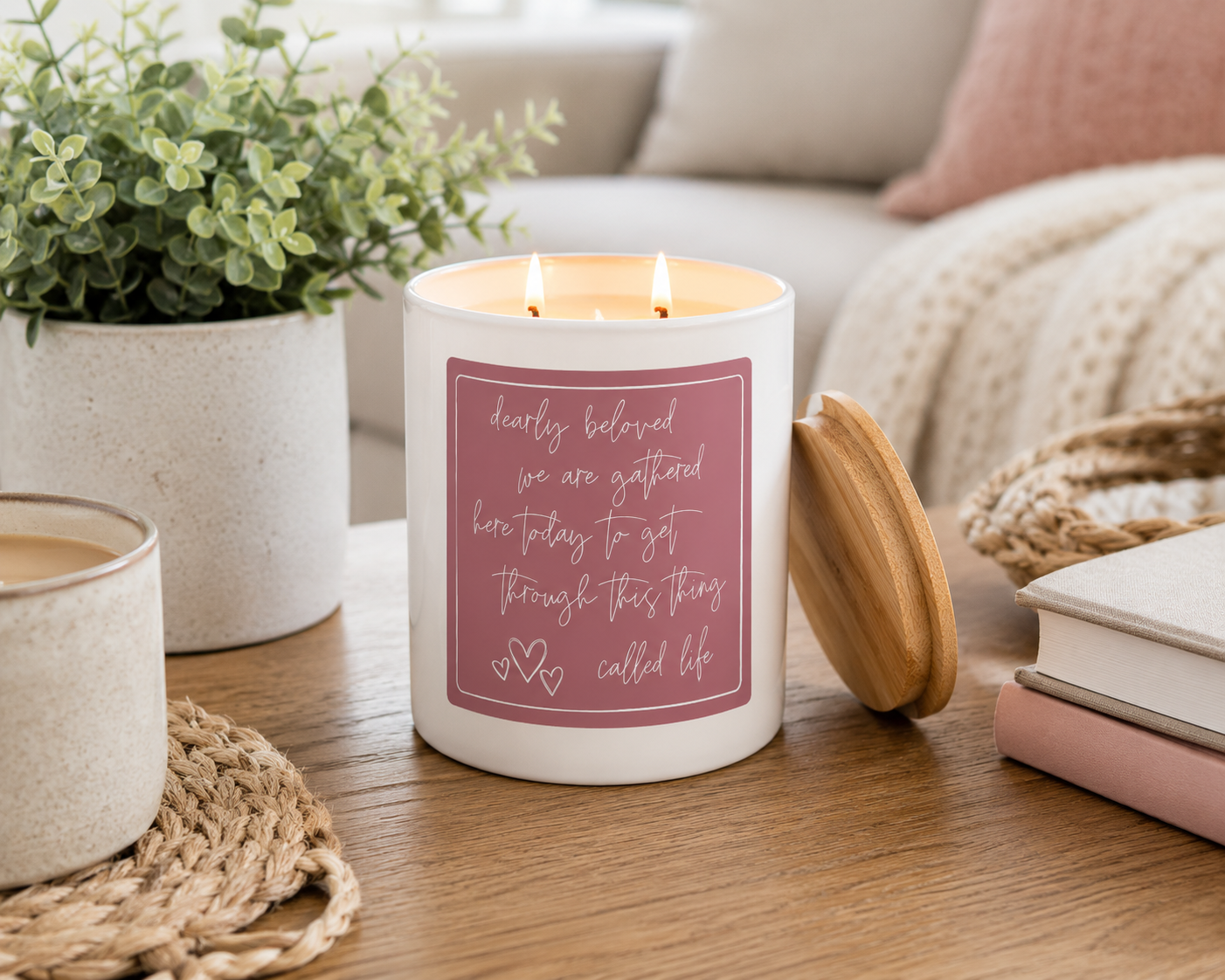 Dearly Beloved Candle Gift | Inspirational 12 oz Jar Candle