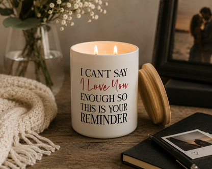 Romantic Love Quote Candle Gift | 12 oz Jar