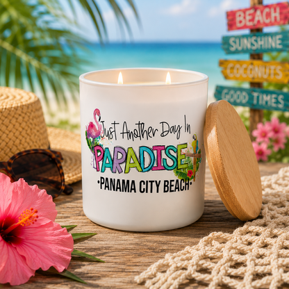 Colorful Beach Paradise Vacation Candle Gift | 12 oz Jar