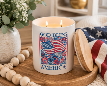 God Bless America Patriotic Candle | 12 oz Jar