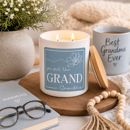 Grandma Candle Gift | You Put the Grand in Grandma | 12 oz Jar