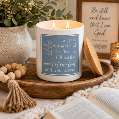 Word of God Candle | Faith Decor | 12 oz Jar