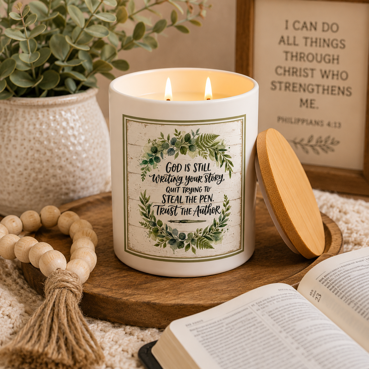 Trust the Author Faith Candle | 12 oz Jar