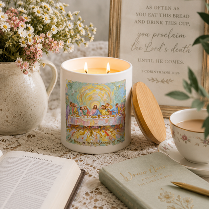 Colorful Last Supper Scripture Candle | 12 oz Jar