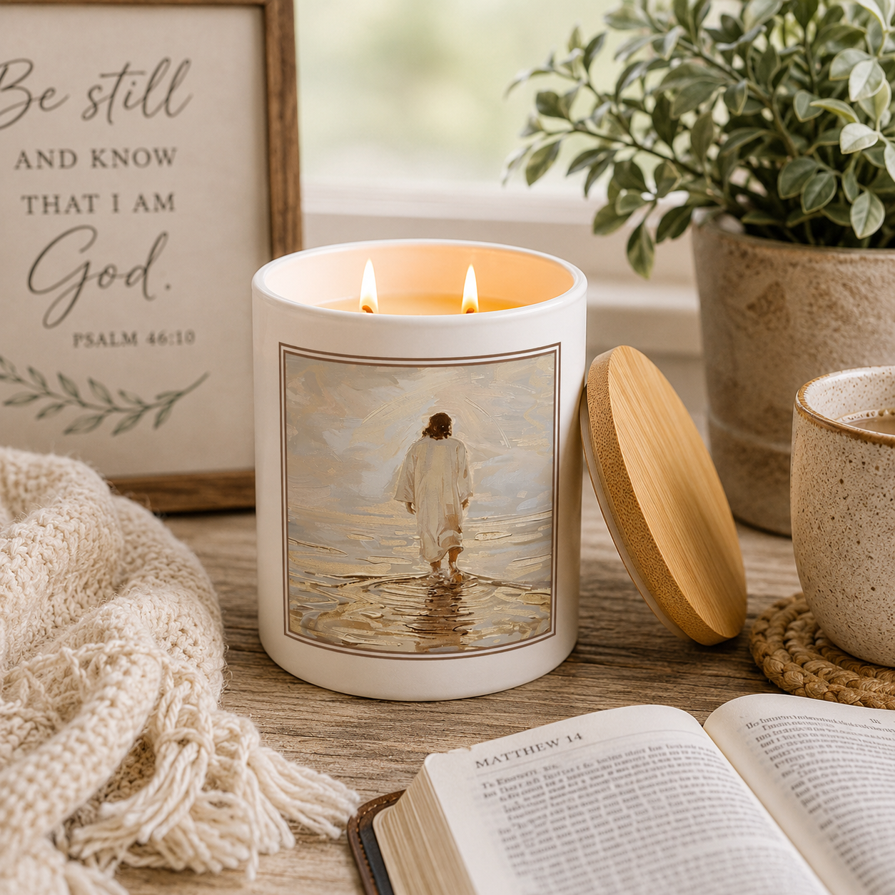 Jesus Walking on Water Candle | 12 oz Jar