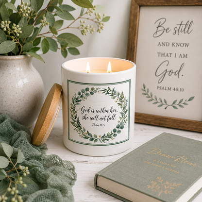 God Is Within Her Scripture Candle | 12 oz Jar