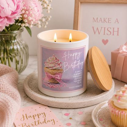 Funny Birthday Cupcake Candle | 12 oz Jar