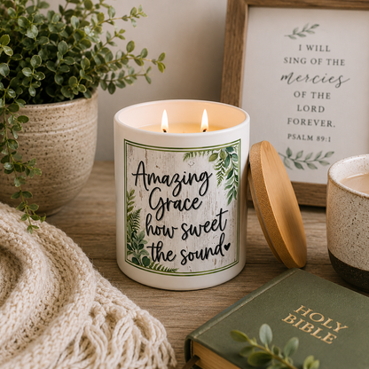 Amazing Grace Hymn Candle | 12 oz Jar