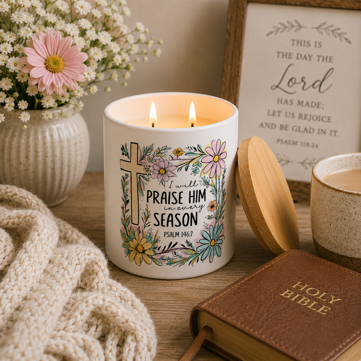 Praise Him Every Season Candle | 12 oz Jar