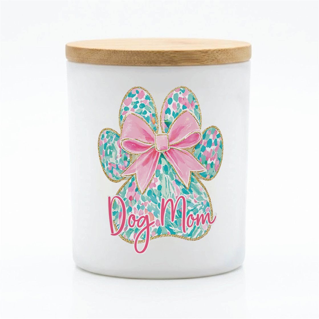 Dog Mom Paw Print Candle Gift | 12 oz Jar