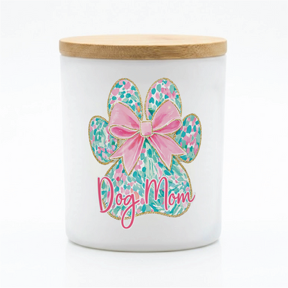 Dog Mom Paw Print Candle Gift | 12 oz Jar