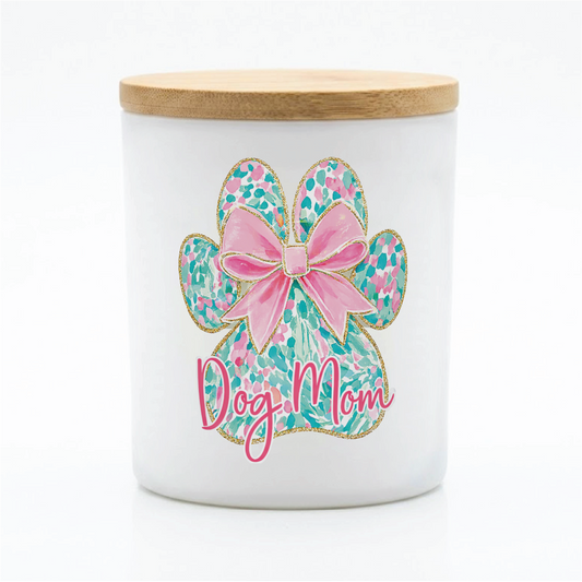Dog Mom Paw Print Candle Gift | 12 oz Jar
