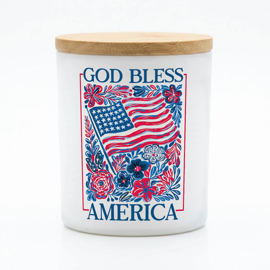 God Bless America Patriotic Candle | 12 oz Jar