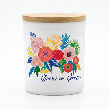 Grow in Grace Floral Candle | 12 oz Jar