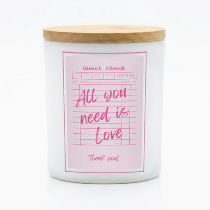 Guest Check Series All You Need Is Love Candle | 12 oz Jar