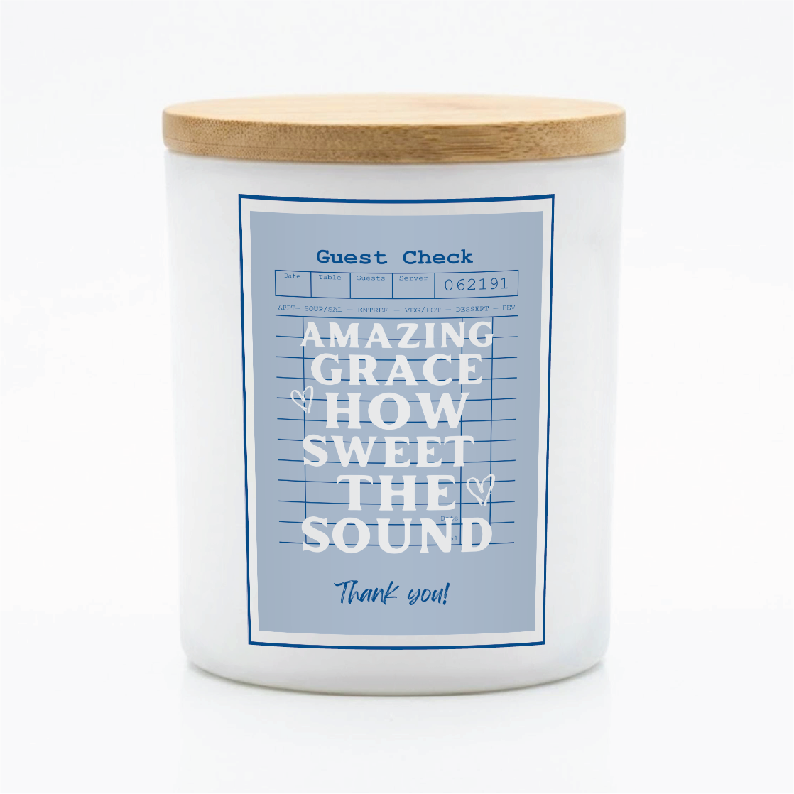 Guest Check Series Amazing Grace Candle | 12 oz Jar