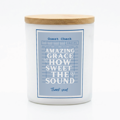 Guest Check Series Amazing Grace Candle | 12 oz Jar