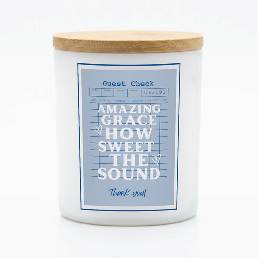 Guest Check Series Amazing Grace Candle | 12 oz Jar