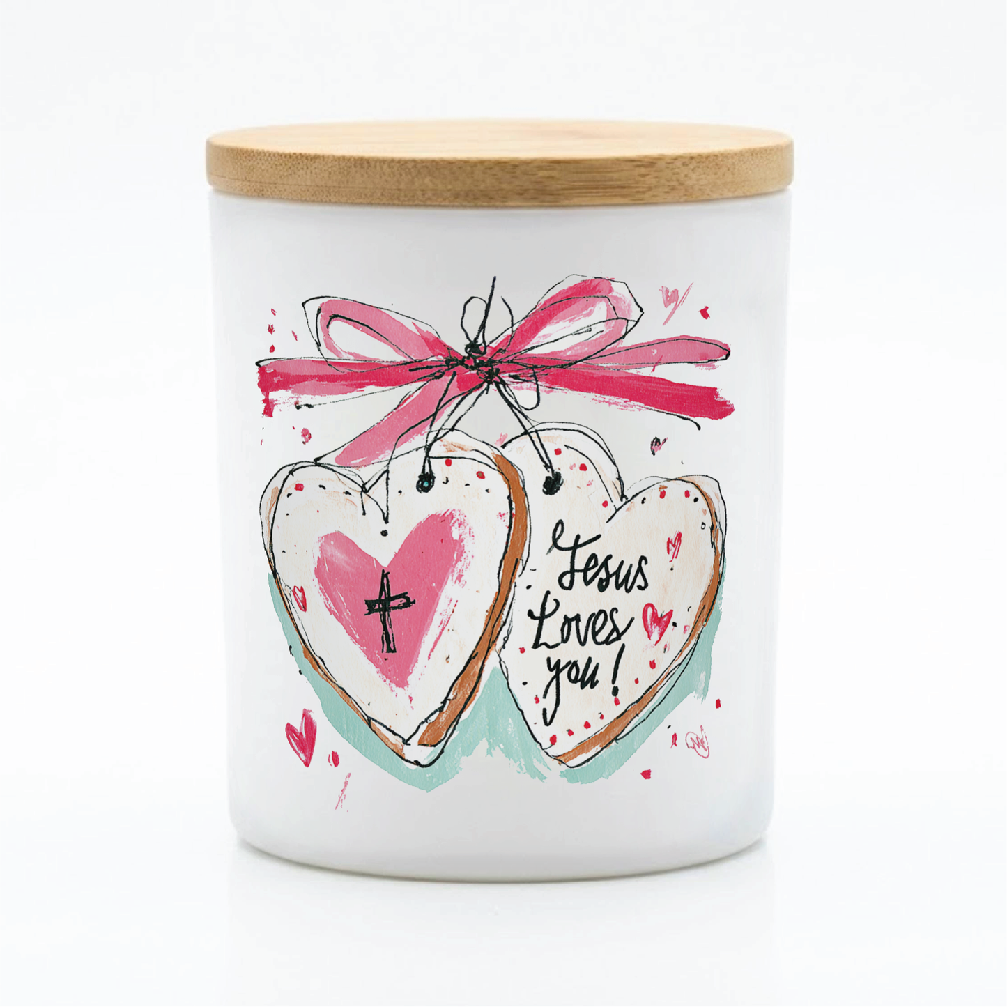 Jesus Loves You Heart Cookie Candle | 12 oz Jar
