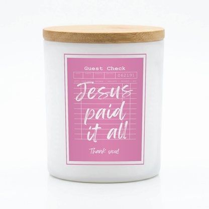 Guest Check Series Jesus Paid It All Candle | 12 oz Jar