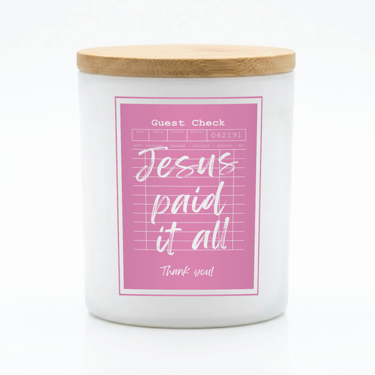 Guest Check Series Jesus Paid It All Candle | 12 oz Jar