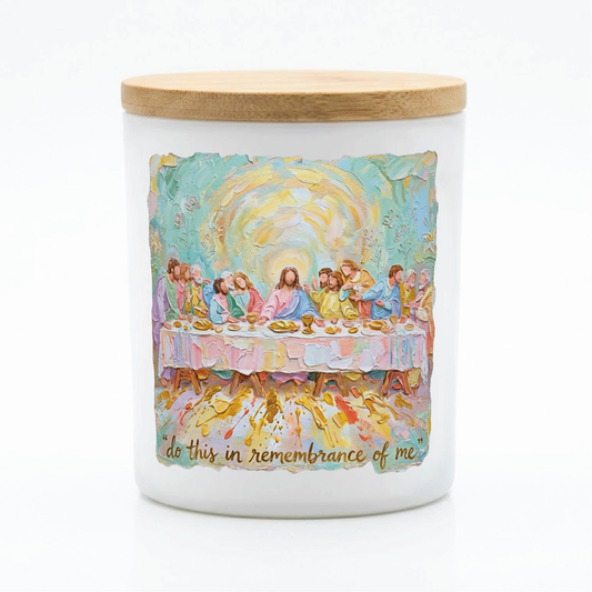 Colorful Last Supper Scripture Candle | 12 oz Jar