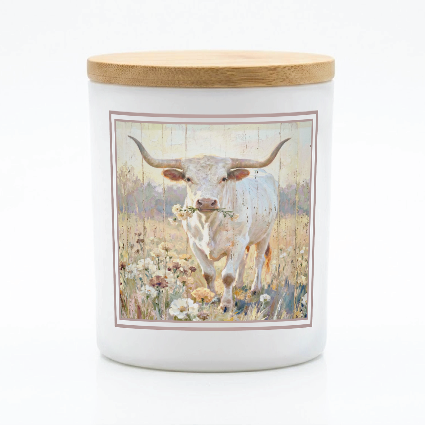 Longhorn Wildflower Candle | Rustic Farmhouse Western Décor Candle | 12 oz Jar