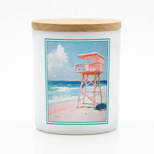 Coastal Lifeguard Tower Beach Candle | 12 oz Jar
