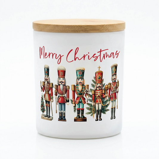 Merry Christmas Nutcrackers Candle | 12 oz Jar