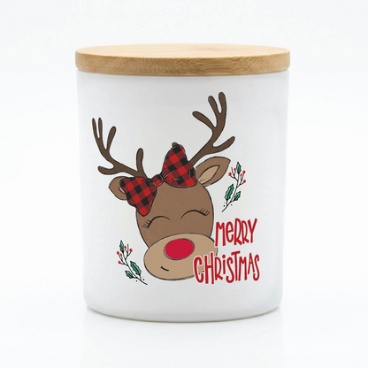Merry Christmas Reindeer Christmas Candle | 12 oz Jar