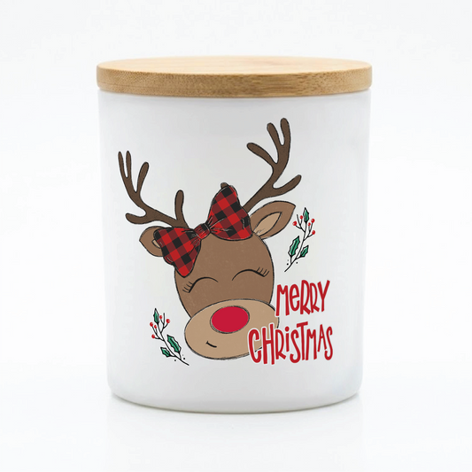 Merry Christmas Reindeer Christmas Candle | 12 oz Jar